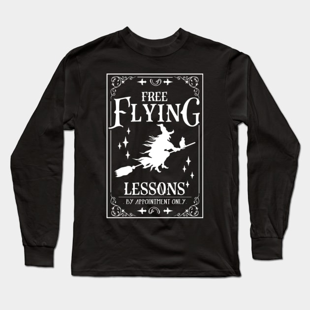 Free witch flying lessons Long Sleeve T-Shirt by Peach Lily Rainbow